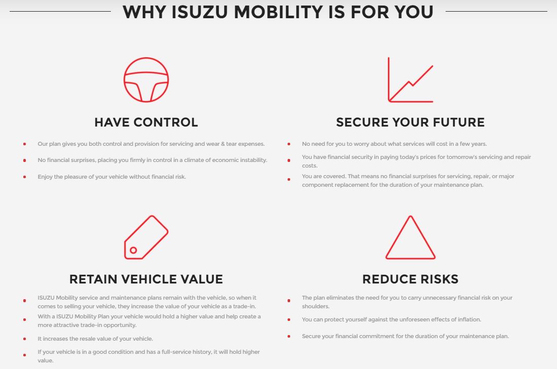 Why Isuzu Mobility is for you